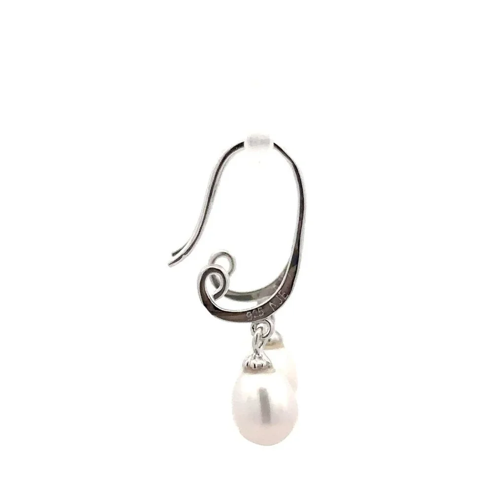 925 Sterling Silver Dangle Drop Freshwater Pearls - Picture 9 of 9